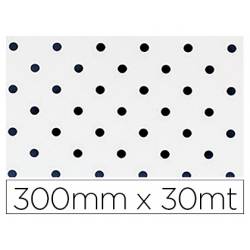 Papel de regalo Colibri simple color mate blanco con puntos 300 mm x 30 m