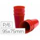 Vaso ABS rojo 95x75 mm con borde grueso redondeado