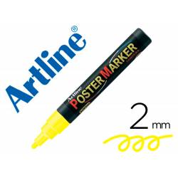 Rotulador Artline Poster Marker EPP-4 Punta Redonda Trazo 2mm Color Amarillo Fluor