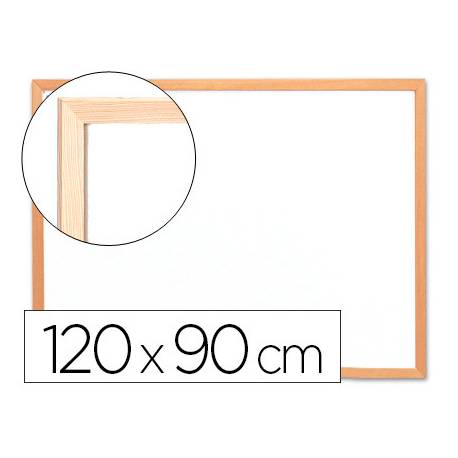 Pizarra Blanca laminada con marco de madera 120x80 Q-Connect