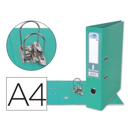 Archivador de palanca Liderpapel A4 color verde claro lomo 75mm (79693)