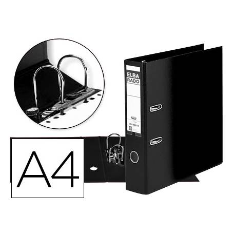 Archivador de palanca Elba carton forrado din A4 negro (72491)