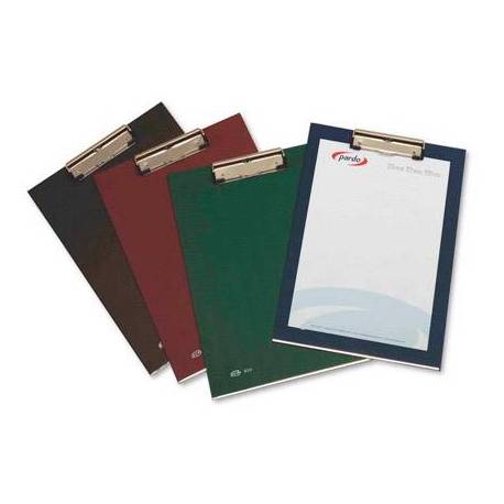 Portanotas plastico folio con pinza superior Pardo burdeos