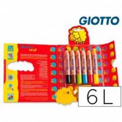 Lapices de colores Giotto redondos bebe caja 6 lapices 104 mm