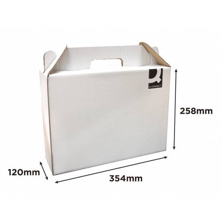 Caja Maletín de Cartón Q-connect para Embalar 35x25,5x11,8 cm con (79718)