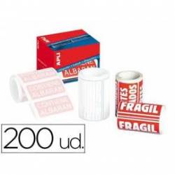 Etiquetas marca Apli fragil 50x100 mm rollo con 200 unidades