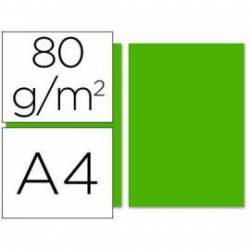 Papel color Liderpapel color verde intenso a4 80 g/m2 100 hojas