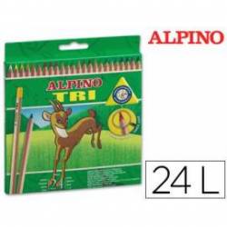Lapices de colores Alpino triangulares caja 24 unidades