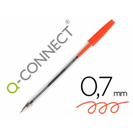 Boligrafo transparente Q-Connect Rojo 0,7 mm
