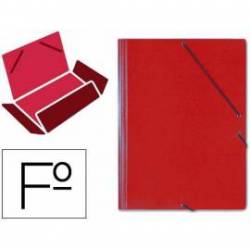 Carpeta Saro gomas solapas carton folio color rojo