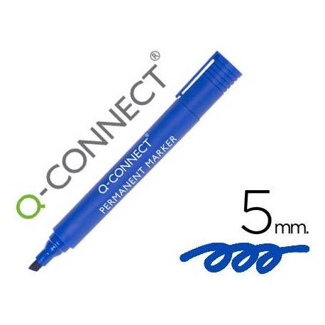 Rotulador Q-Connect punta de fibra permanente Color Azul 5mm
