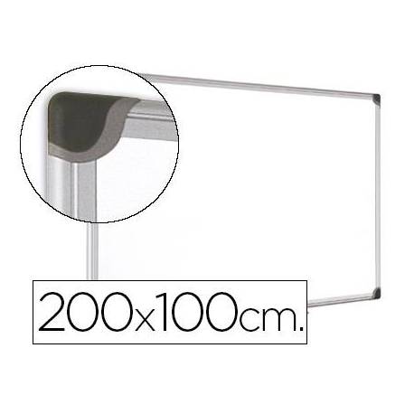 Pizarra Blanca Vitrificada Magnetica con marco de aluminio 200x100 Bi-Office