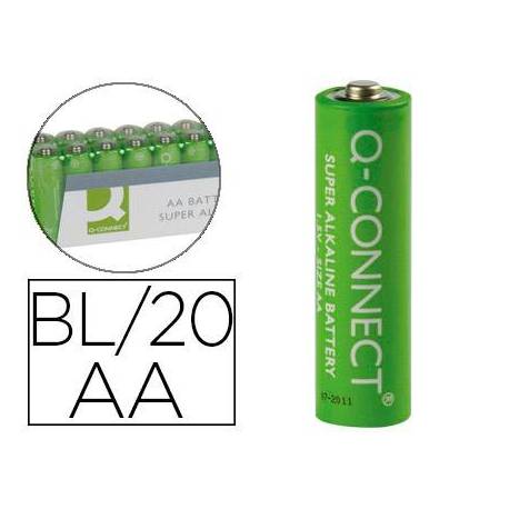 Pila Q-Connect Alcalina AA Blister de 20 unidades