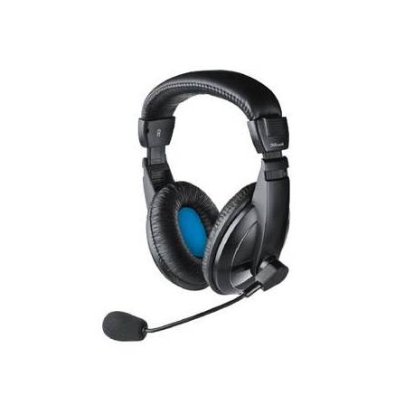 Auricular Trust Quasar Headset Microfono Color Negro/Azul