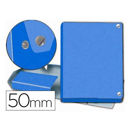 Carpeta de Proyectos Pardo Folio Cartón forrado con Broche Lomo 50mm Color Azul