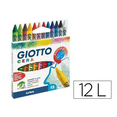 Lapices cera Giotto caja de 12 unidades colores surtidos