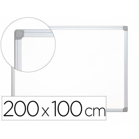 Pizarra Blanca laminada con marco de aluminio 200x100 Q-Connect