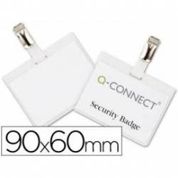 Identificadores Q-Connect de Seguridad con Pinza Metalica en PVC 9x6 cm