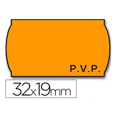 Rollo Etiquetas adhesivas Meto Precios color naranja 32 x 19