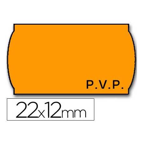Rollo Etiquetas adhesivas Meto naranja 22 x 12