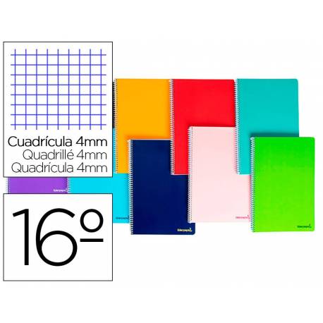 Bloc Liderpapel dieciseisavo bolsillo smart cuadrícula 4 mm tapa blanda 60 gr 80 hojas color “no se puede elegir”