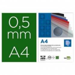 Tapa de Encuadernacion Polipropileno Liderpapel DIN A4 Color Verde 0,5 mm pack 100 uds