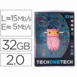 MEMORIA USB TECH ON TECH BUHO PLUMI PINK 32 GB