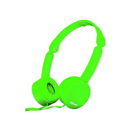 Auricular Trust Nano Plegable Microfono y Boton control color Verde