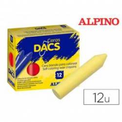 Lapices de cera Dacs Unicolor amarillo claro caja de 12 unidades