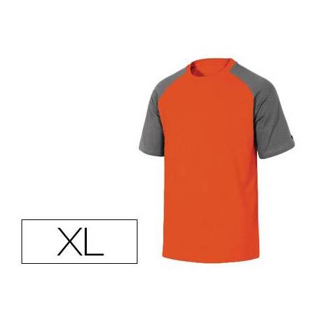 Camiseta manga corta Deltaplus de color Naranja y Gris Talla XL