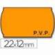 Rollo Etiquetas adhesivas marca Meto PVP removibles naranja 22 x 12
