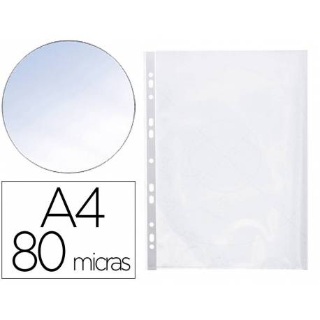 Funda multitaladro marca Q-Connect Din A4 80 mc cristal caja de 25 ud