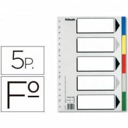 Separadores plastico Esselte Folio juego de 5 colores