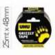 CINTA ADHESIVA UHU AMERICANA GRIZZLY TAPE ULTRAFUERTE COLOR PLATA 25 MT X 48 MM