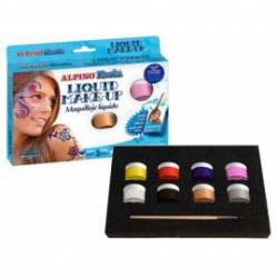 Maquillaje líquido marca Alpino set de 8 colores surtidos