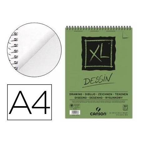 Bloc Dibujo Dessin Canson XL DIN A4 Microperforado Espiral Grano Fino