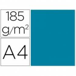 Cartulina Gvarro color azul caribe A4 185 g/m2 Paquete de 50