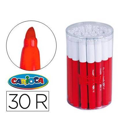 Rotulador Carioca Jumbo grueso caja 30 rotuladores rojos