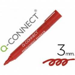 Rotulador Q-Connect punta de fibra permanente 3 mm color rojo
