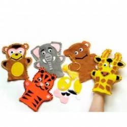 Conjunto de costura Marionetas Animales de la Selva 4 unidades surtidas