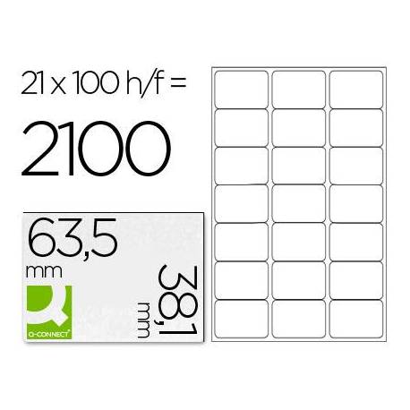 Etiquetas Adhesivas marca Q-Connect 63,5 x 38,1 mm