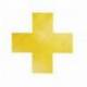 SIMBOLO ADHESIVO DURABLE PVC FORMA DE CRUZ PARA DELIMITACION SUELO AMARILLO 150X150X0,7 MM PACK DE 10