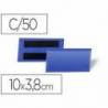 FUNDA DURABLE MAGNETICA 100X38 MM PLASTICO AZUL VENTANA TRANSPARENTE PACK DE 50 UNIDADES