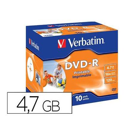 DVD-R VERBATIM Capacidad 4,7 GB duración 120 min