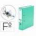 Archivador de palanca Elba Carton forrado PVC Folio Lomo de 80 mm verde menta
