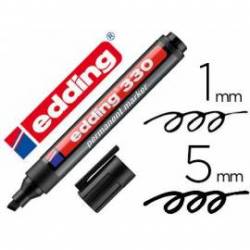 Rotulador permanente Edding 330 color negro punta biselada 1-5mm recargable