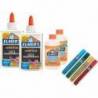 Kit Elmers Fabricacion slime 2 botes cola transparente + 2 botes liquido magico + 4 botes purpurina colores