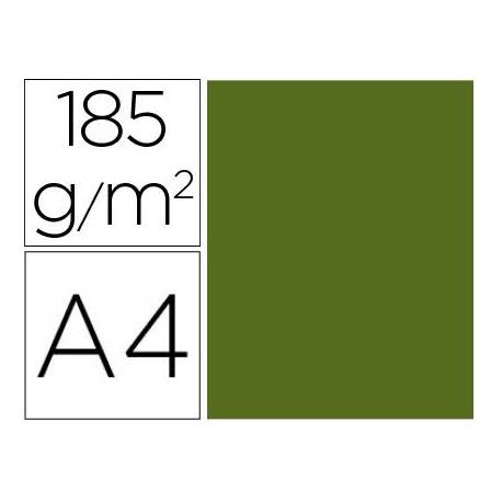 Cartulina Gvarro color verde safari A4 185 g/m2 Paquete de 50