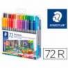 Rotulador Staedtler 3200 Doble Punta Fibra de Colores Surtidos Estuche de 72 unidades