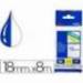 Cinta Brother TZE-243 18mm (ancho) x 8m (largo) laminada azul/blanco
